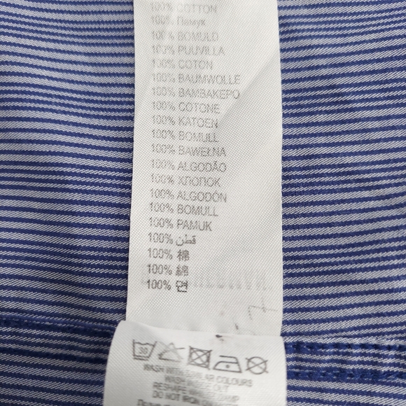 Ben Sherman Men's Shirt Size XL Blue White Stripe Long Sleeve Button Down Cotton - Picture 13 of 15